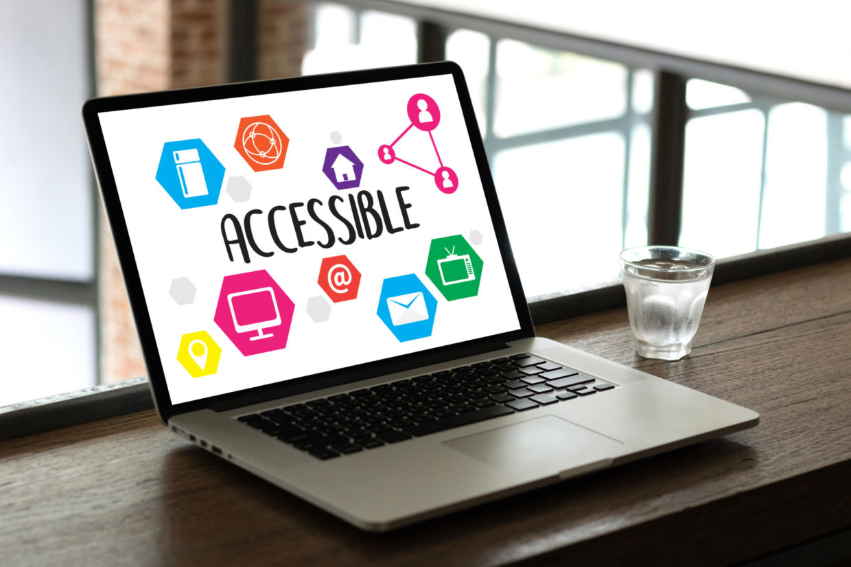 Laptop screen displaying the word 'accessible'